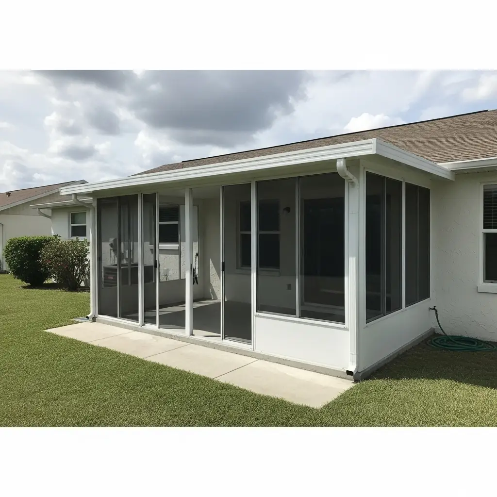 newly repaired lanai screen enclosure on residential home in Winter Park, FL